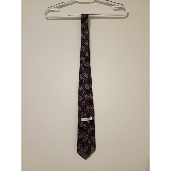 Monsieur Givenchy Mens Classic Silk Neck Tie Navy Blue Red Multicolor 3.75"x58" - Picture 5 of 6